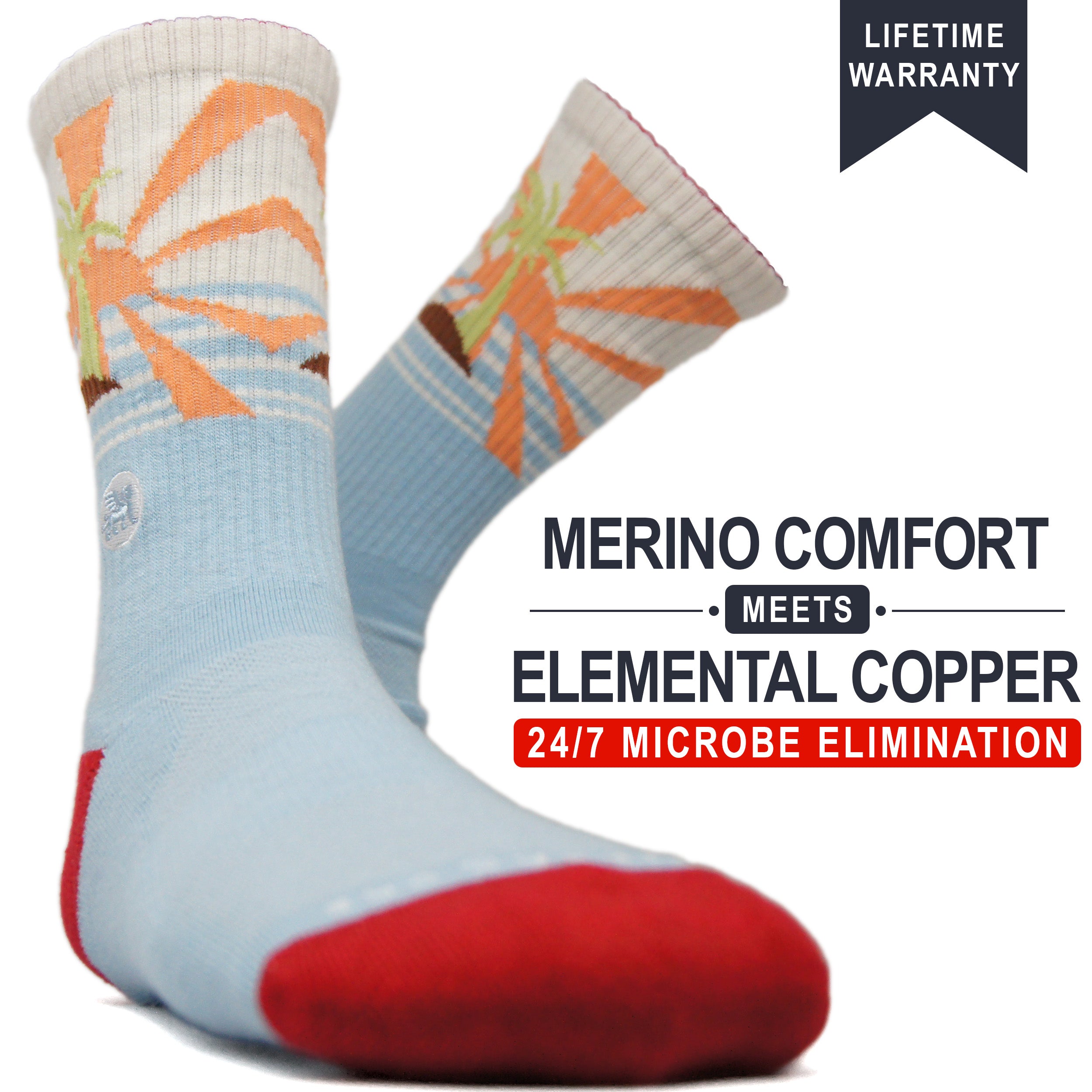 Island Time (Ltd. Ed.) | Copper + Merino Wool Socks for Fresher Feet