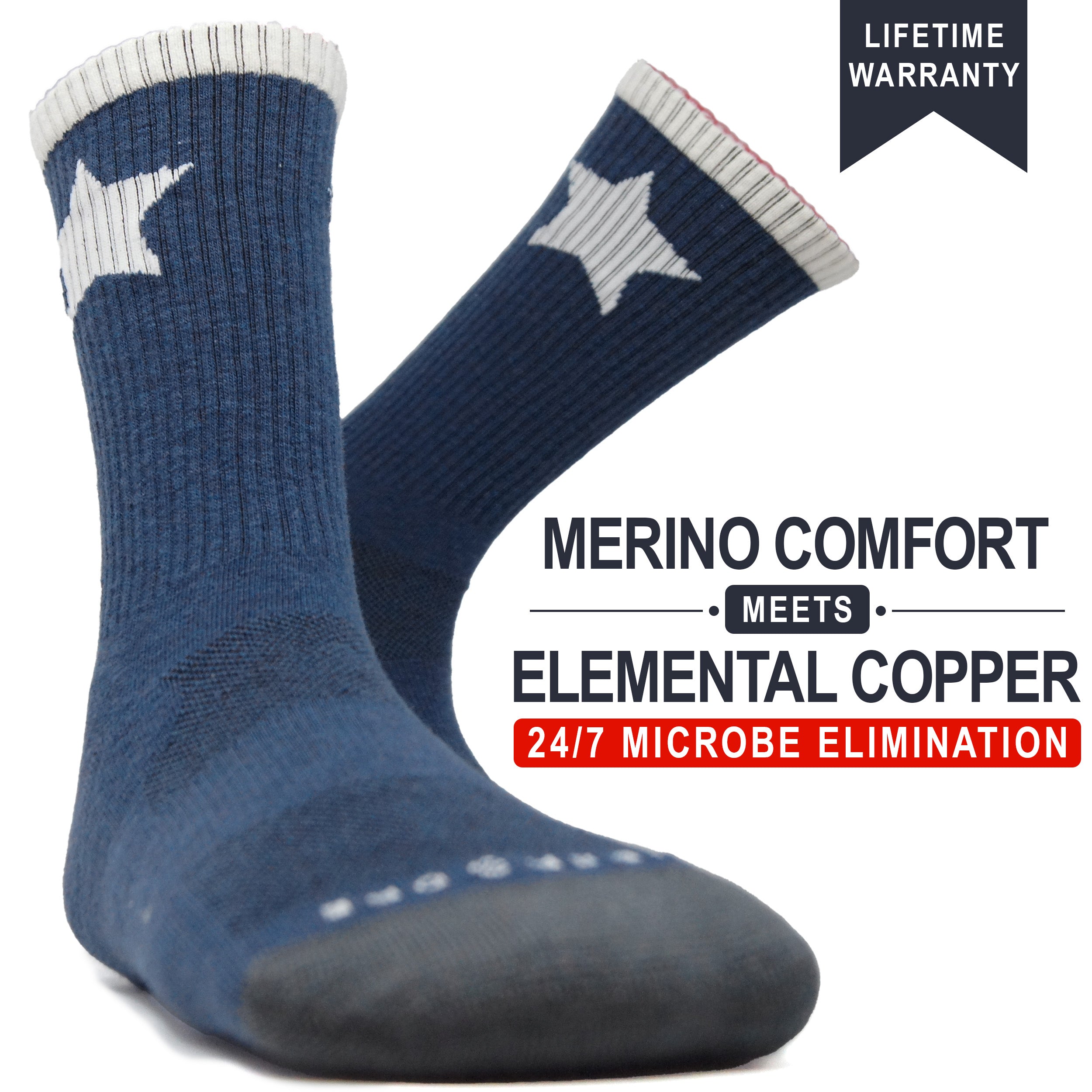 Lone Star | Copper + Merino Wool Socks for Fresher Feet