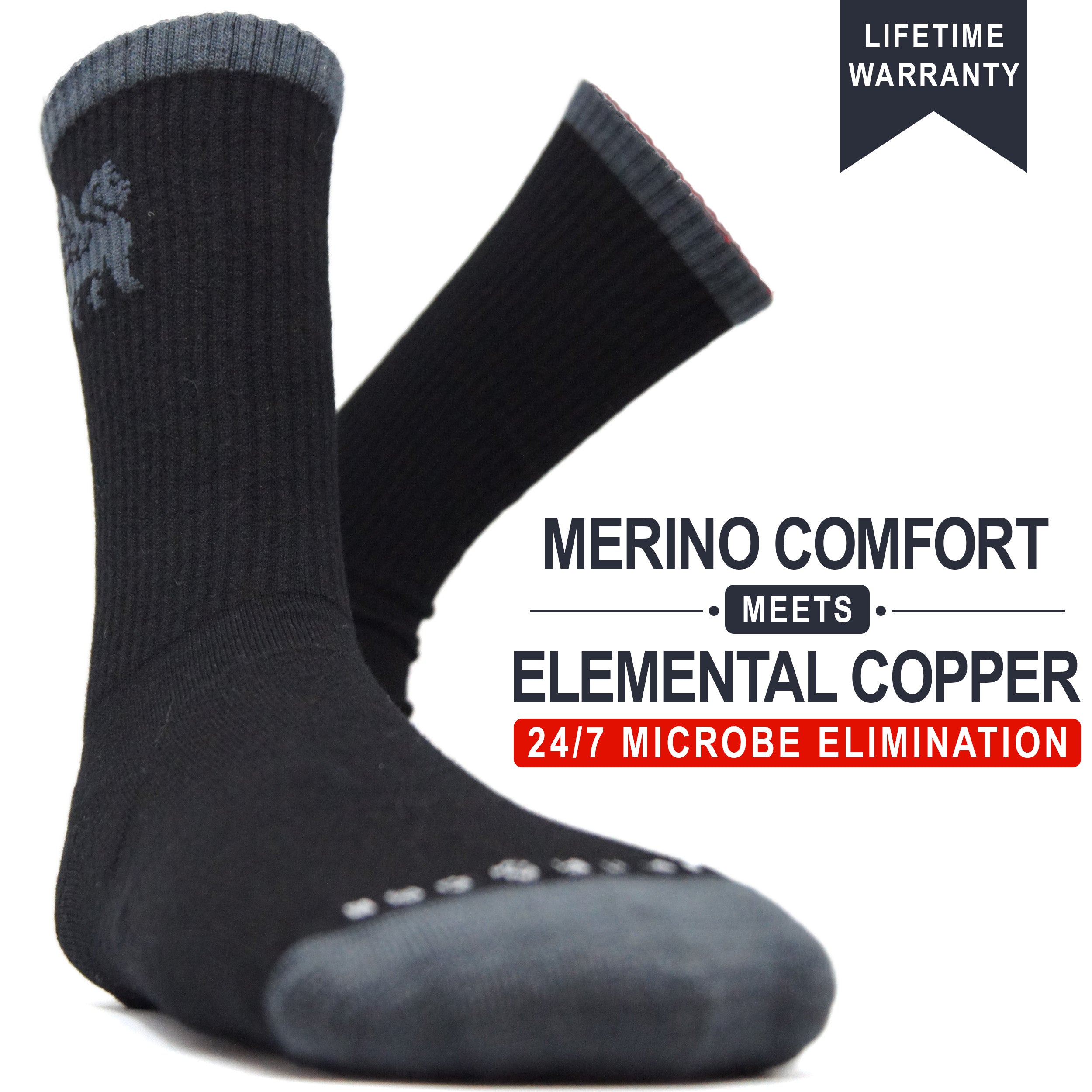 Night Warden | Copper + Merino Wool Moisture-Wicking Socks