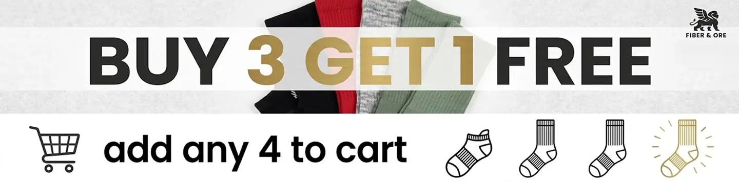 Buy 3 Get 1 Free - add any 4 socks to your cart