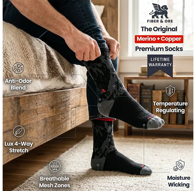 features of Fiber & Ore socks