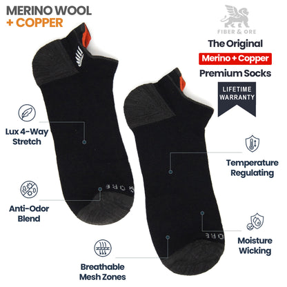 Black Raven | Copper + Merino Wool Socks for Fresher Feet