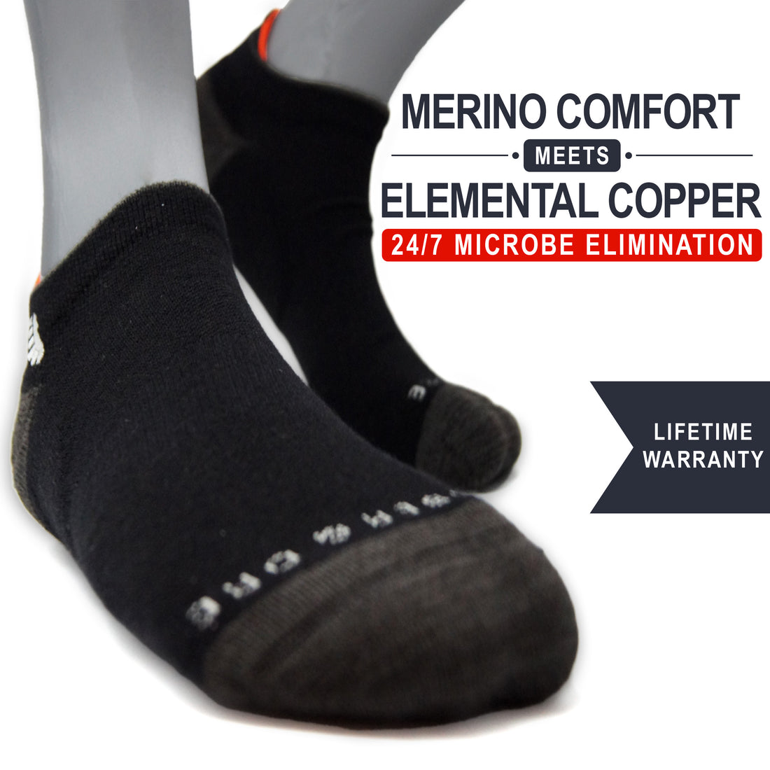 Black Raven | Copper + Merino Wool Socks for Fresher Feet