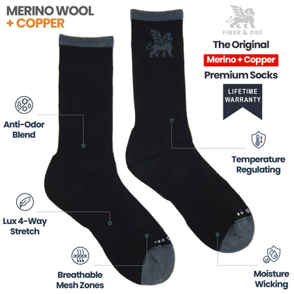 Night Warden | Copper + Merino Wool Socks for Fresher Feet