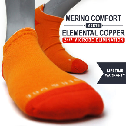 Orange Kingfisher | Copper + Merino Wool Socks for Fresher Feet