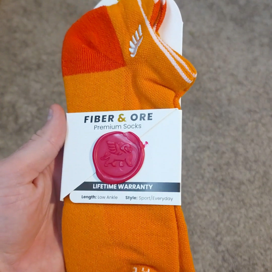 Orange Kingfisher | Copper + Merino Wool Socks for Fresher Feet