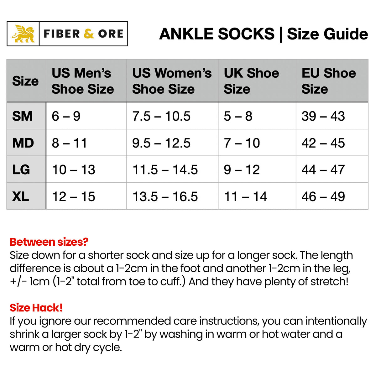 Size chart