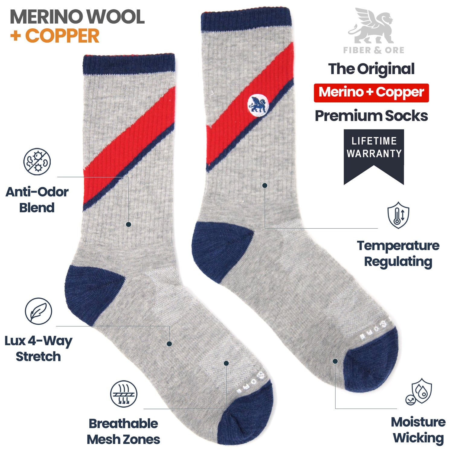 Yacht Club | Copper + Merino Wool Socks for Fresher Feet