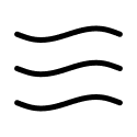 Three black wavy lines on a white background