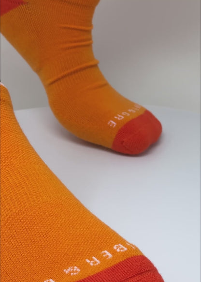 Orange Kingfisher | Copper + Merino Wool Socks for Fresher Feet